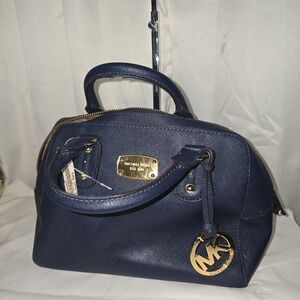 Michael KORS BLUE LEATHER  DOME HANDBAG